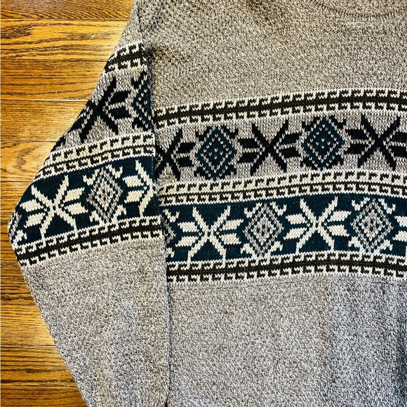 Vintage New Era Fair Isle Knit Sweater USA Made L - Picture 5 of 9